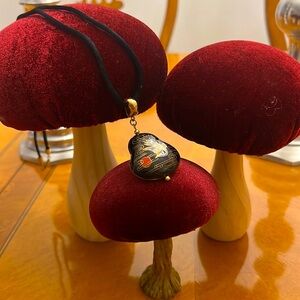 Vintage  Enamel Cloisonne Birds Pendant Necklace